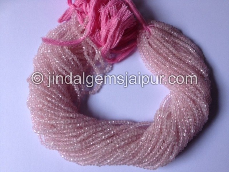 Rose Quartz Faceted Roundelle Shape Beads